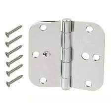 Photo 1 of 3 Everbilt
3-1/2 in. Chrome 5/8 in. Radius Security Door Hinges Value Pack (3-Pack)