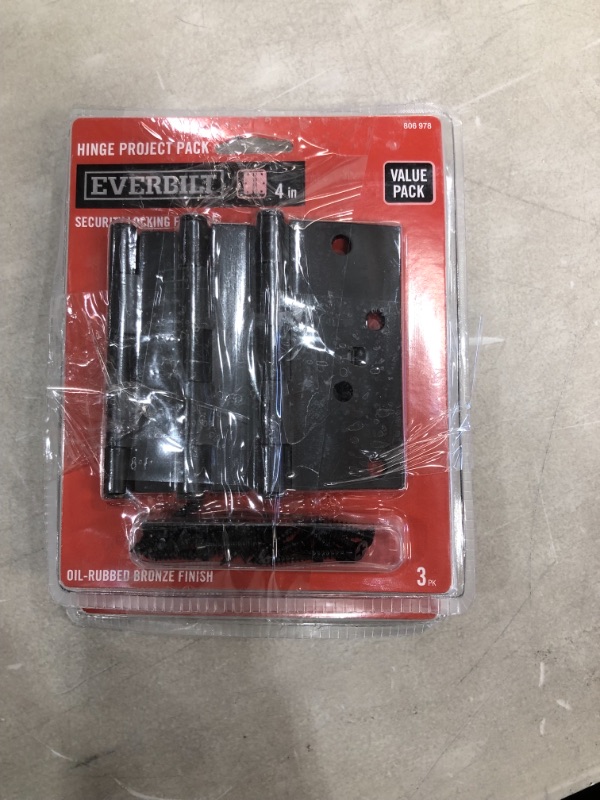 Photo 1 of 2 Everbilt
4 in. Oil-Rubbed Bronze Square Corner Security Door Hinges Value Pack (3-Pack)