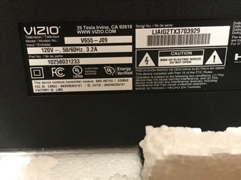 Photo 1 of VIZIO 65-Inch V-Series 4K UHD LED HDR Smart TV with Apple AirPlay and Chromecast Built-in, Dolby Vision, HDR10+, HDMI 2.1, Auto Game Mode and Low Latency Gaming, V655-J09, 2021 Model