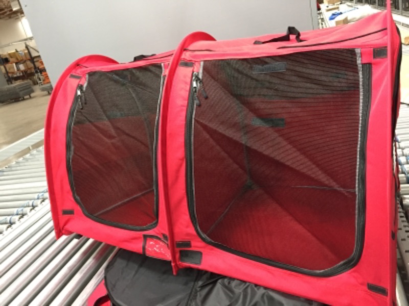 Photo 2 of Mispace Portable Twin Compartment Show House Cat Cage/Condo - Easy to Fold & Carry Kennel - Comfy Puppy Home & Dog