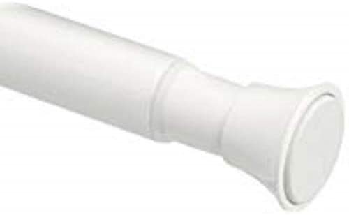 Photo 1 of Amazon Basics Tension Curtain Rod, Adjustable 36-54" Width - White, Classic Finial