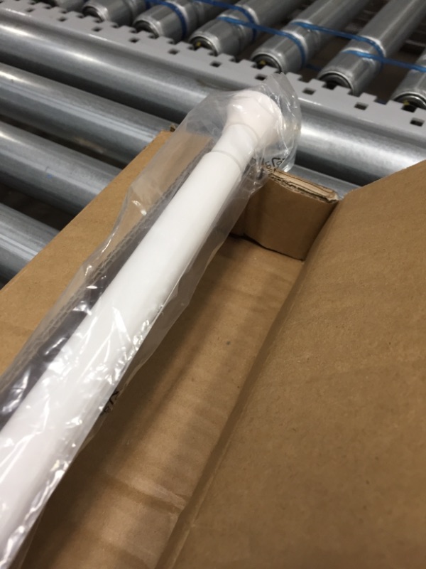 Photo 1 of Amazon Basics Tension Curtain Rod, Adjustable 36-54" Width - White, Classic Finial