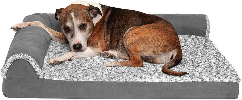 Photo 1 of  Memory Foam Pet Beds for , Medium,  Dogs and Cats - Two-Tone L Chaise, Southwest Kilim Sofa, Faux Fur Velvet Sofa Dog Bed
