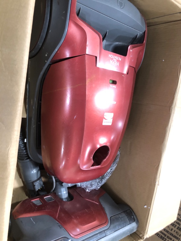 Photo 3 of **MISSING  PARTS**
Kenmore 81414 400 Series Pet Friendly Lightweight Bagged Canister Vacuum with Extended Telescoping Wand, HEPA, Retractable Cord, and 4 Cleaning Tools, Red
