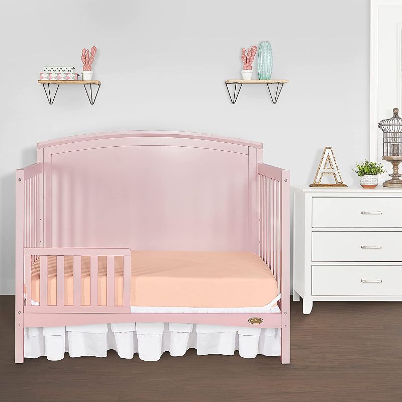 Photo 1 of Dream On Me Universal Convertible Crib Toddler Guard Rail, Blush Pink
