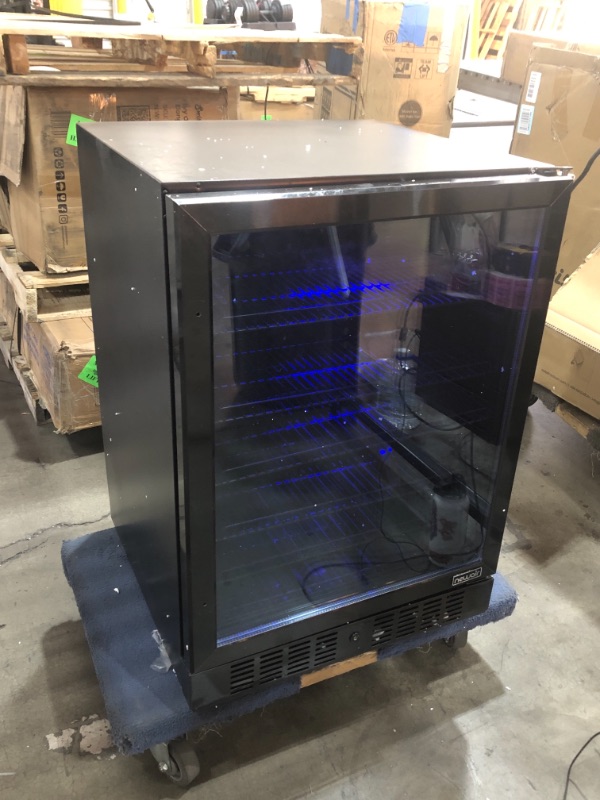 Photo 2 of USED//MISSING PARTS: NewAir 24" Beverage Refrigerator Cooler - 177 Can Capacity - Black Stainless Steal With Built In Cooler and Glass Door | Cool your Soda, Beer, and Beverages to 37F NBC177BS00
