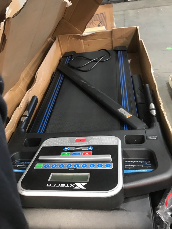 Photo 2 of ***HARDWARE LOOSE IN BOX*** -Xterra Fitness Tr150 Treadmill / Folding 16" X 50" Running Surface /5" LCD Display Black - 16004801500
