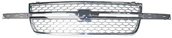 Photo 1 of ***LEFT SIDE BROKEN OFF*** TKY CV07174GC-TY5 Chevy Silverado Chrome/Black Replacement Grille

