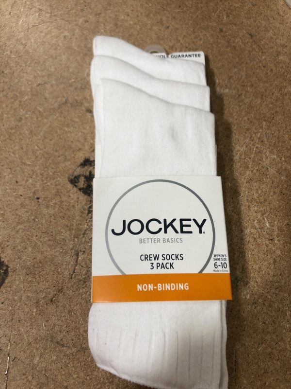 Photo 2 of Jockey Women's Socks Women's Non-Binding Crew Socks - 3 Pack- SIZE 6-10 