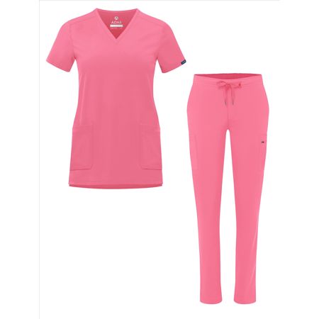 Photo 1 of Adar Addition Go-Basic Scrub Set For Women - Slim V-Neck Scrub Top & Skinny Cargo Scrub Pants SIZE MEDIUM 
