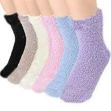 Photo 1 of 6 Pairs Womens Fuzzy Socks Soft Winter Warm Cozy Fluffy Soft Slipper Socks(L)