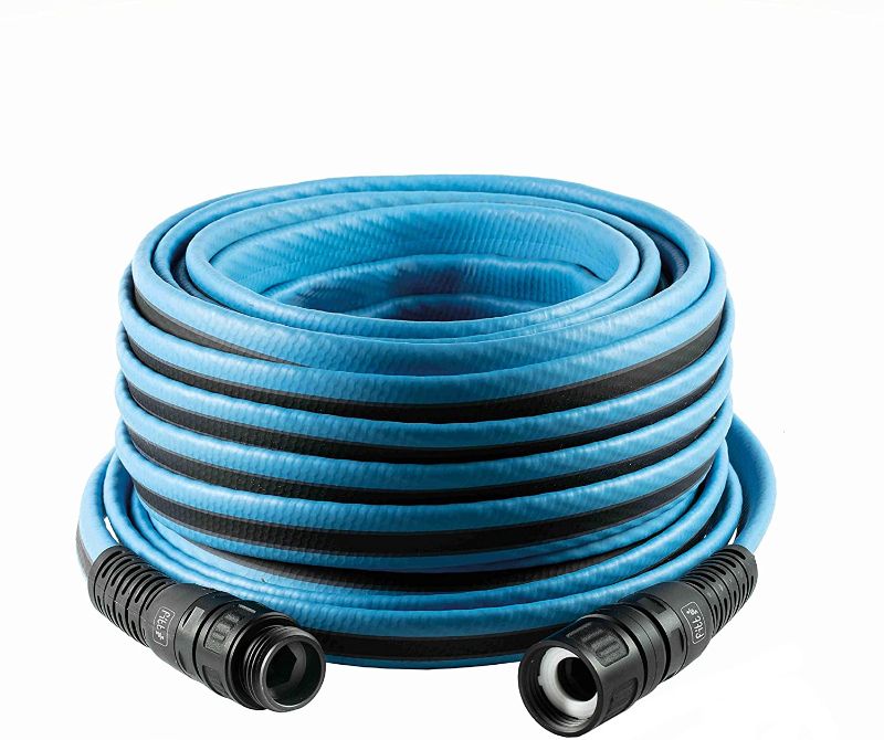 Photo 1 of *Dirty from previous use*
FITT Force Tek Garden Hose, 5/8" 100ft Medium duty Water Hose, Light Blue
