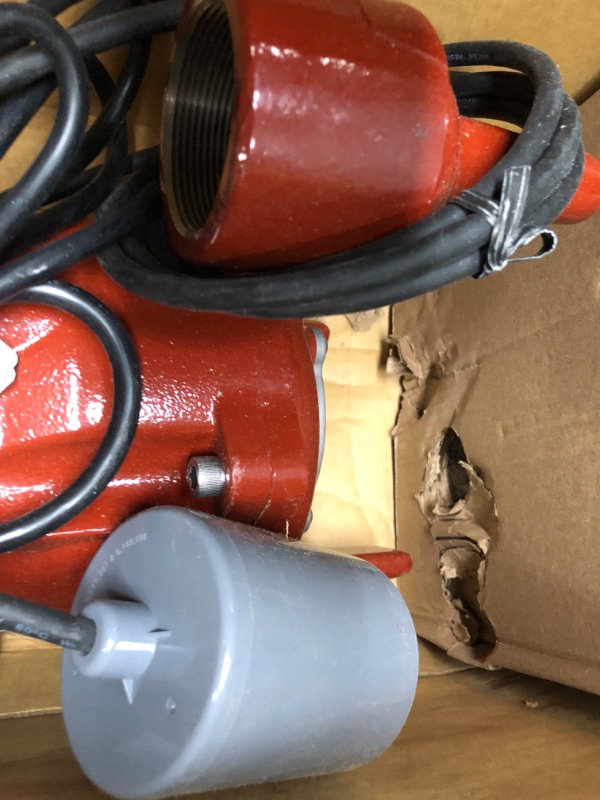 Photo 4 of Liberty Pumps PRG101A ProVore PRG Series Automatic Residential Grinder Pump, 1 HP, 115-volt , Red damaged cable
