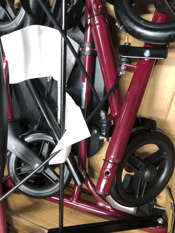 Photo 9 of Medline Steel Rollator Walker Burgundy 350 lbs Capacity