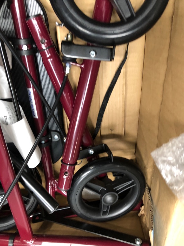 Photo 7 of Medline Steel Rollator Walker Burgundy 350 lbs Capacity