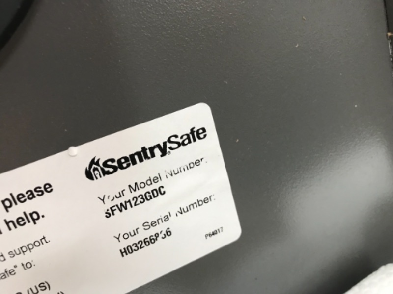 Photo 3 of **UNABLE TO OPEN DOOR**
SentrySafe SFW123GDC Fireproof Waterproof Safe with Digital Keypad, 1.23 Cubic Feet, Gun Metal Gray
