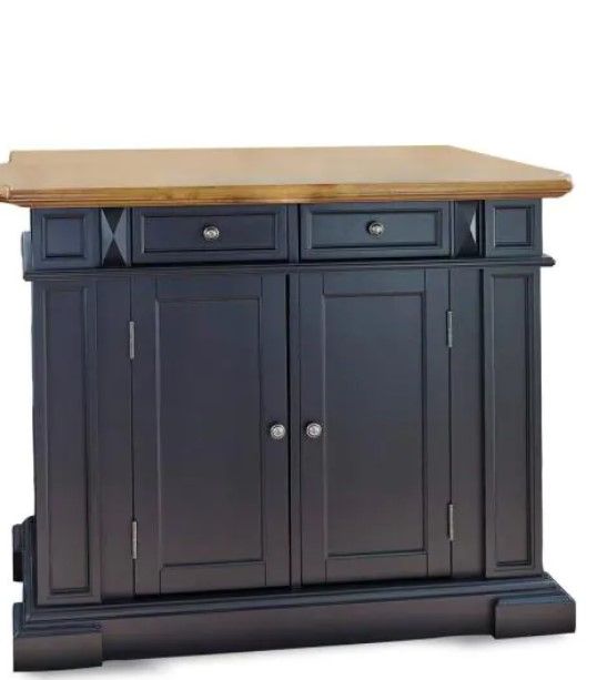 Photo 1 of ***BOX 1 OF 3 ONLY*** Americana Black Kitchen Island With Drop Leaf