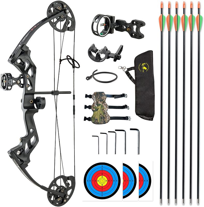 Photo 1 of **MISSING COMPONENTS**
NC DJH Archery Compound Bow Package and Arrows for Kids Beginners 17"-27" Draw Length?10-30 Lbs Draw Weight Adjustable?260fps IBO Lightweight Design Bow Shooting
