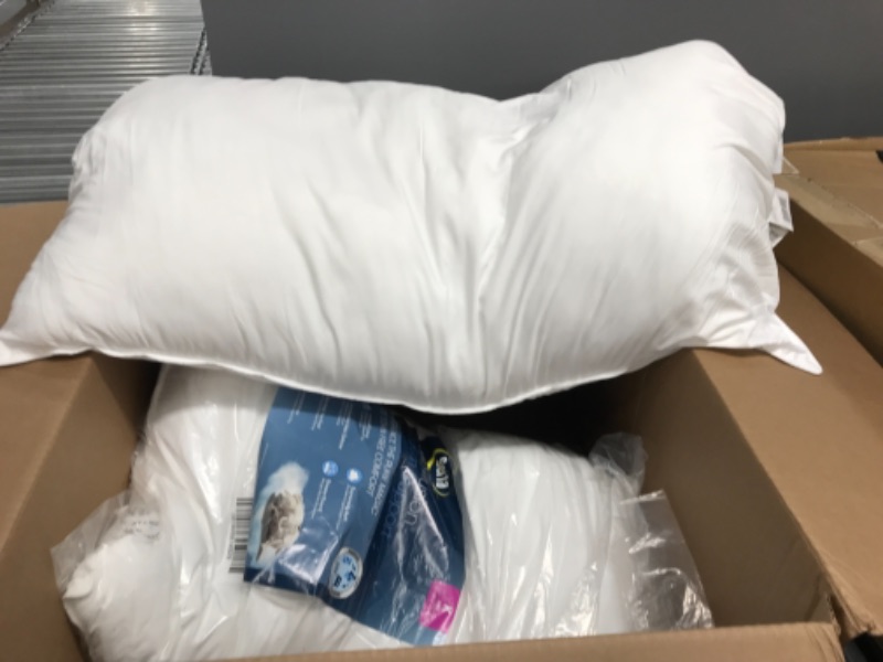 Photo 2 of **USED**
Serta Down Illusion Soft Hypoallergenic Medium Firm Bed Pillows for Sleeping (2 Pack), King, White 2 Piece
