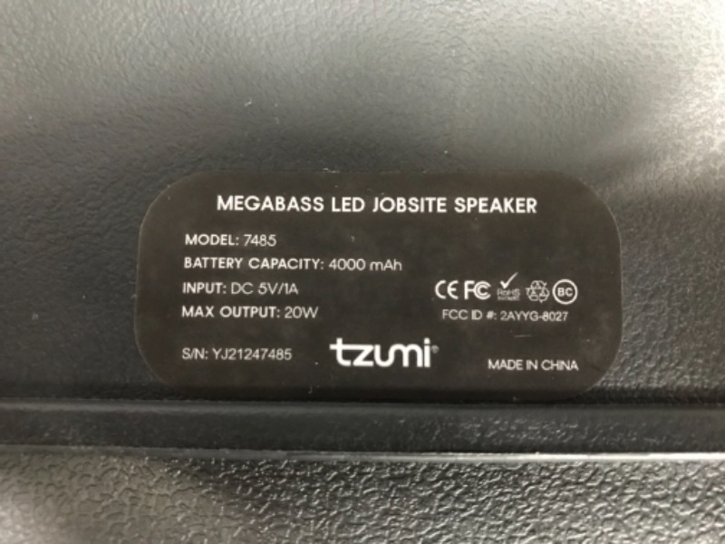 Photo 3 of Tzumi - Megabass LED Jobsite Speaker