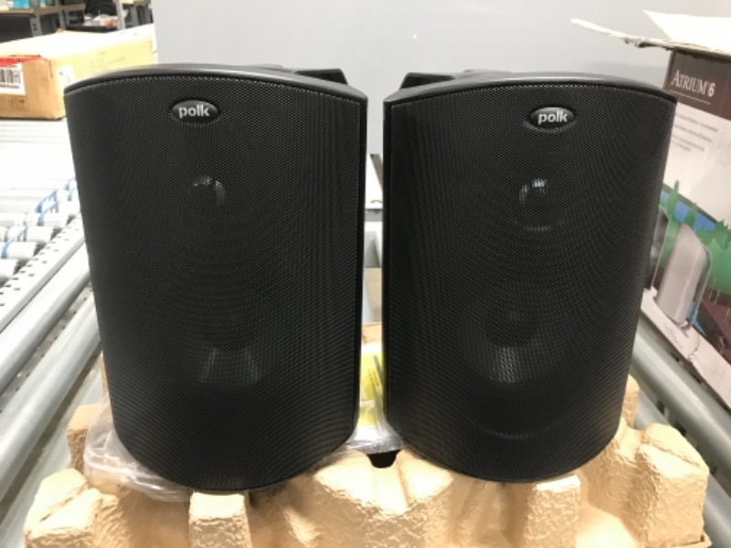 Photo 2 of Polk Audio Atrium 6 Outdoor Speakers with Bass Reflex Enclosure (Pair, Black) - All-Weather Durability | Broad Sound Coverage | Speed-Lock Mounting System
