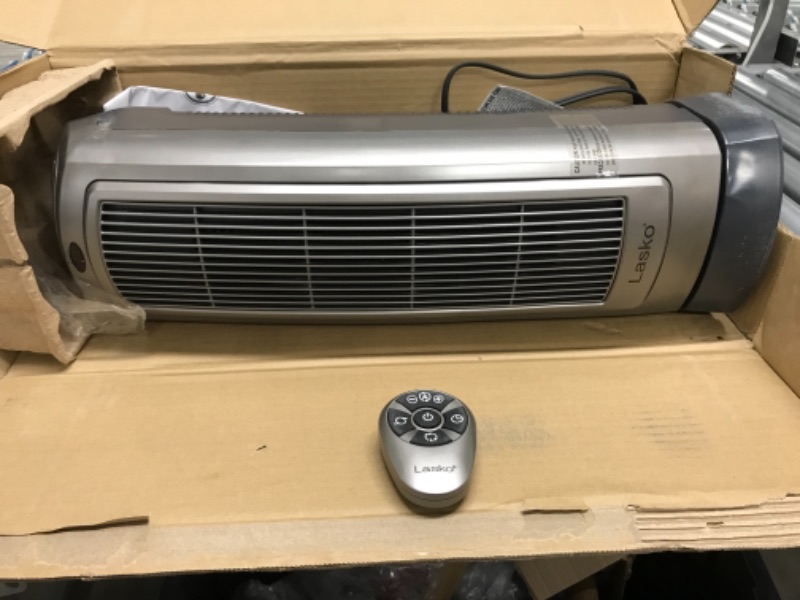 Photo 2 of Lasko 755320 Ceramic Space Tower Heater, 8.5?L x 7.25?W x 23?H, Silver
