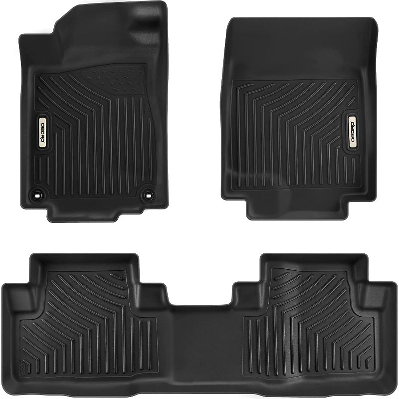 Photo 1 of (Back Floor Mats Only) OEDRO Floor Mats Compatible with 2012-2016 Honda CR-V, Unique Black TPE All-Weather 2 Rows Floor Liners Set Guard
