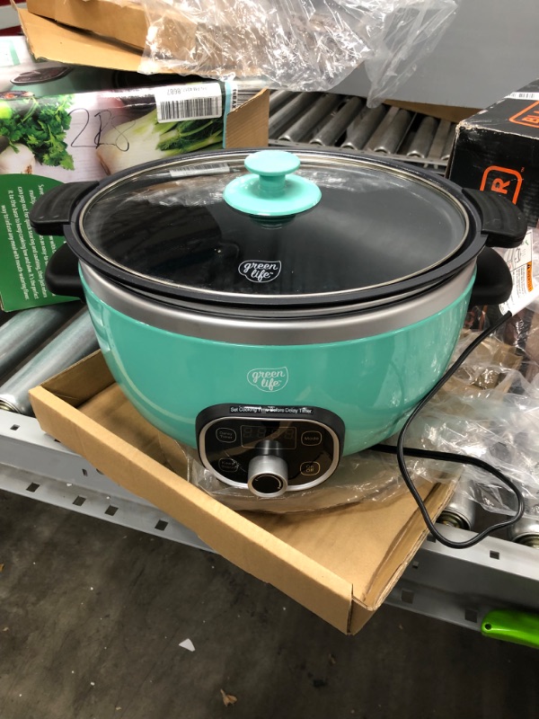 Photo 1 of *USED*
GreenLife Cook Duo Healthy Ceramic Nonstick 6QT Slow Cooker, PFAS-Free, Digital Timer, Dishwasher Safe Parts, Turquoise
