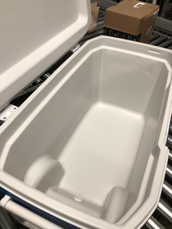 Photo 4 of *USED*
*MISSING screws, SEE last picture*
Coleman Rolling Cooler | 62 Quart Xtreme 5 Day Cooler with Wheels | Wheeled Hard Cooler Keeps Ice Up to 5 Days, Blue
