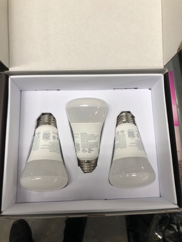 Photo 1 of *MISSING plug add-on piece*
Philips Hue A19 LED Color Smart Bulb Starter Kit (75W 2021 Version), Compatible with Alexa, Apple HomeKit & Google Assistant, White and Color Ambiance (16 Million Colors), 4 Bulbs
