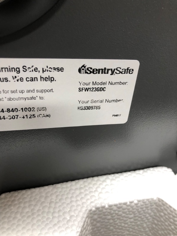 Photo 4 of *keys possibly inside item*
SentrySafe SFW123GDC Fireproof Waterproof Safe with Digital Keypad, 1.23 Cubic Feet, Gun Metal Gray
