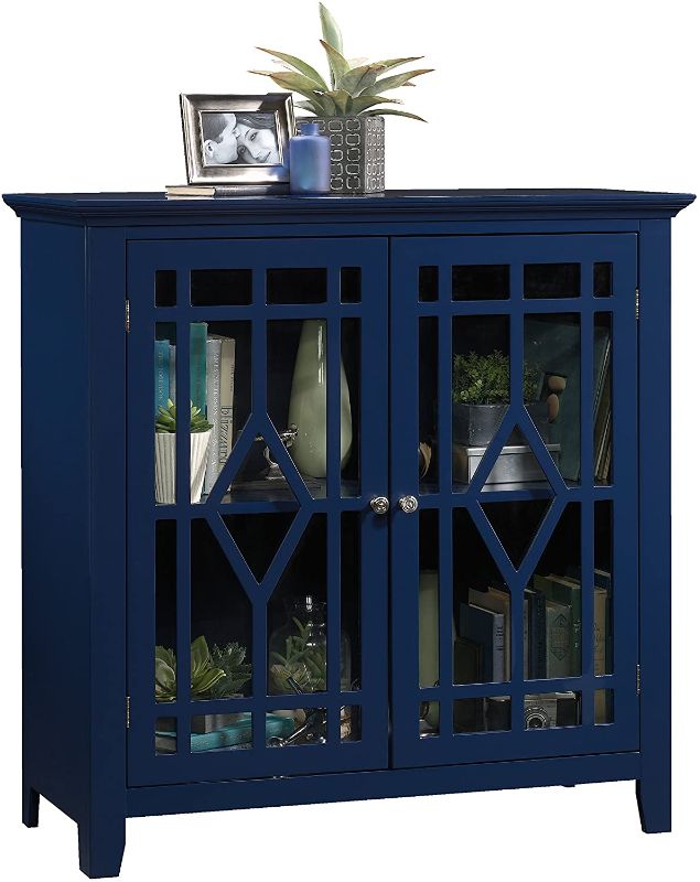 Photo 1 of *USED*
*MISSING hardware*
Sauder® Shoal Creek Display Cabinet, 2 Shelves, Indigo Blue, L: 35.98" X W: 15.75" X H: 35.95",
