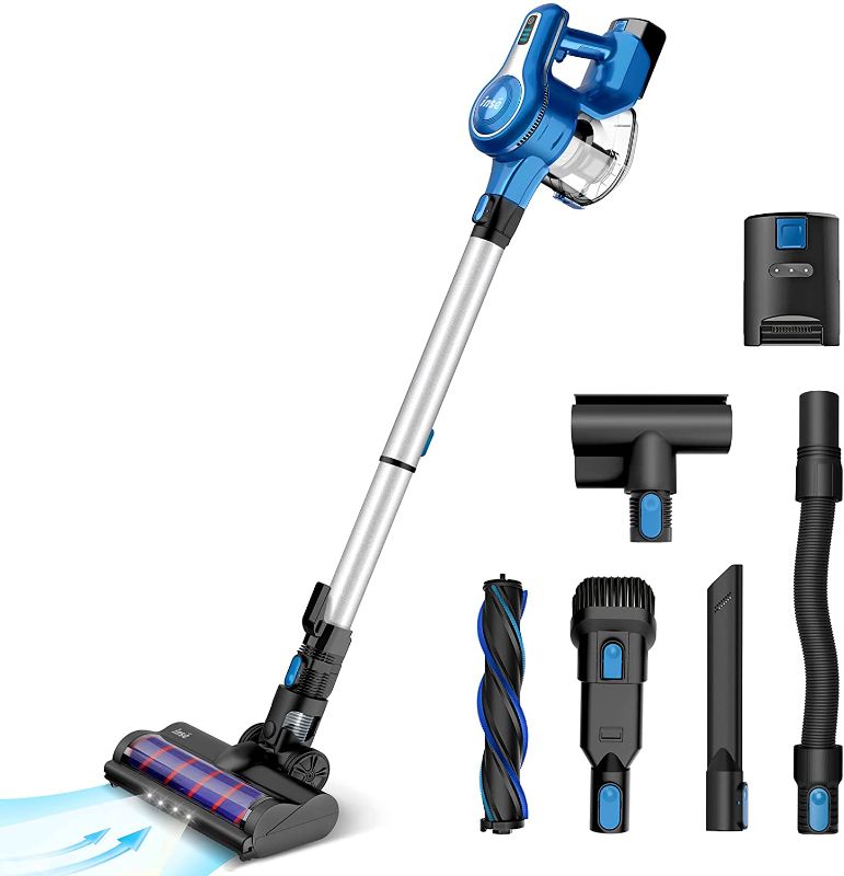 Photo 1 of *USED*
INSE Cordless Vacuum Cleaner, 23Kpa 250W Powerful Suction Stick Vacuum Cleaner, Up to 45min Runtime 2500mAh Rechargeable Battery, 10-in-1 Lightweight Vacuum for Carpet Hard Floor Pet Hair Car, Blue S6
