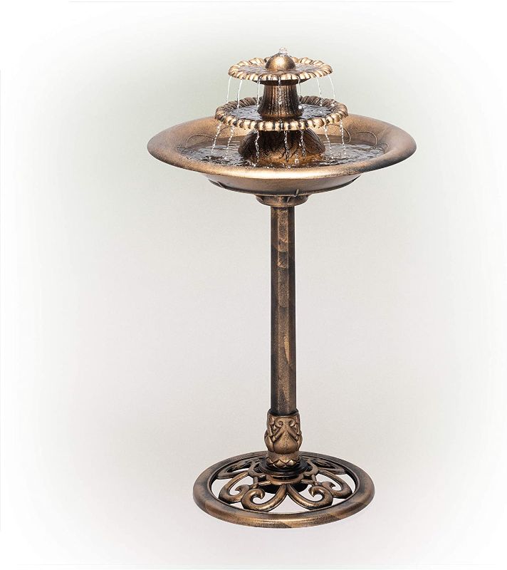 Photo 1 of *MISSING manual and hardware* 
Alpine Corporation TEC106-BZ Alpine Floor Fountain, 35", Bronze, 20 x 20 x 35 inches

