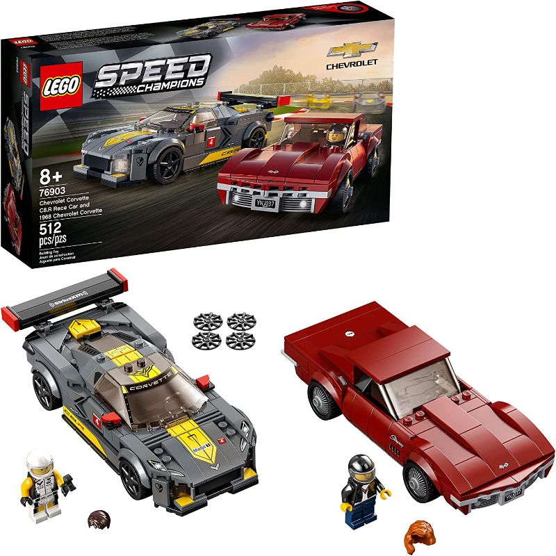 Photo 1 of LEGO Speed Champions Chevrolet Corvette C8.R Race Car and 1968 Chevrolet Corvette 76903 Building Kit; New 2021 (512 Pieces), Multicolor.
