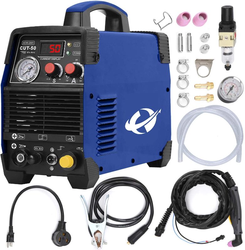 Photo 1 of INCOMPLETE** 50Amp Non-Touch Pilot Air Plasma Cutter 110V / 220V Dual Voltage Inverter DC Digital Display IGBT Portable Cutting Machine(Blue 2021 Latest Model)
Color:Blue