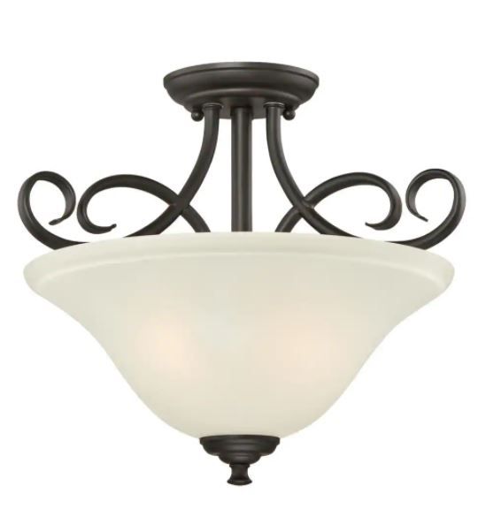 Photo 1 of 
Westinghouse
Dunmore 2-Light Oil Rubbed Bronze Semi-Flush Mount