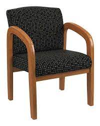 Photo 1 of Office Star Medium Oak Finish Wood Visitor Chair In Fine Tune Cocoa Fabric WD380-K104
