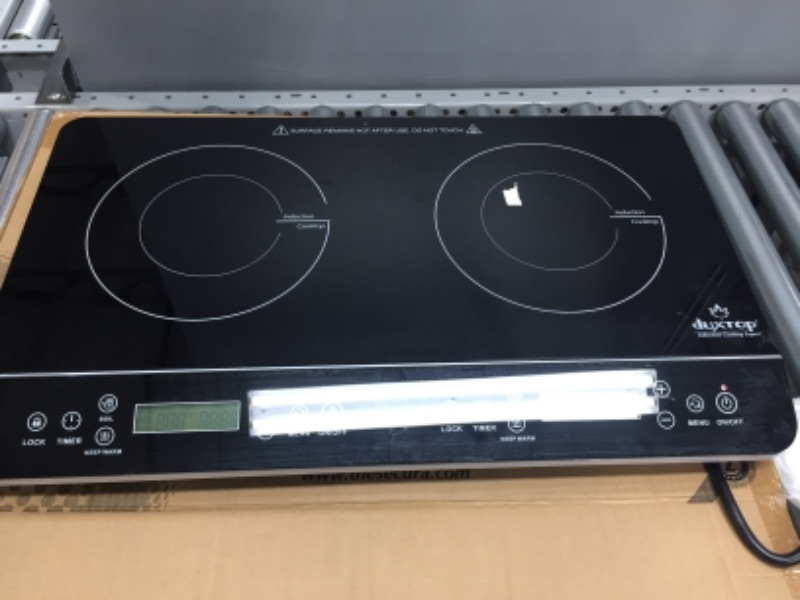 Photo 2 of **incomplete, missing instructions, USED ** 
Duxtop LCD Portable Double Induction Cooktop 1800W Digital Electric Countertop Burner Sensor Touch Stove