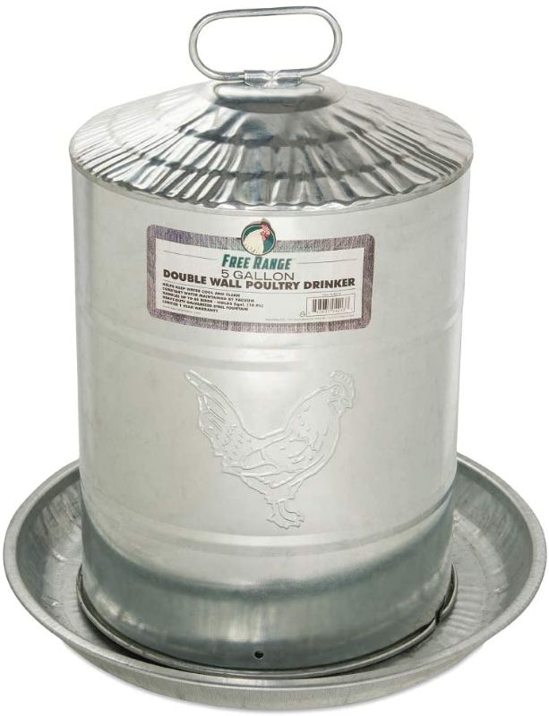 Photo 1 of **PREVIOUSLY USED, DIRT ALONG INNER RIM OF FEEDER**
Harris Farms Double Wall Poultry Drinker
