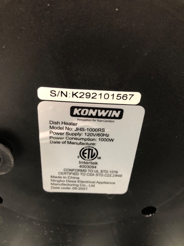 Photo 2 of *PARTS ONLY : DOESNT TURN ON * Konwin dish heater 