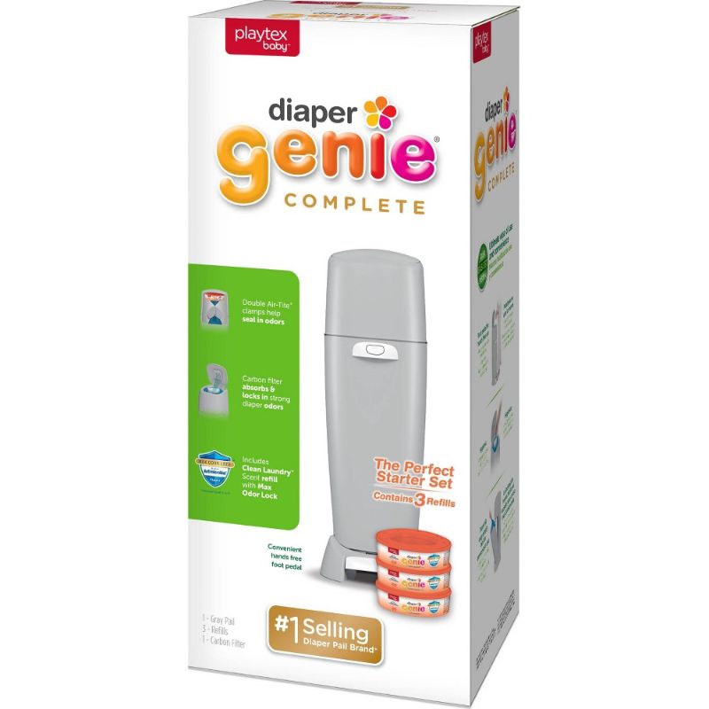 Photo 1 of Diaper Genie Complete Pail with 3 Refills - Gray
