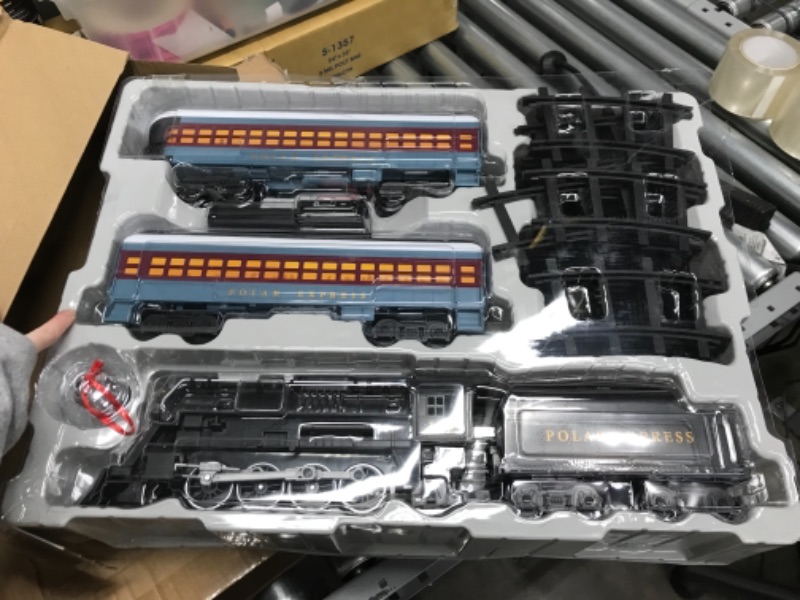 Photo 2 of Lionel The Polar Express Ready-to-Play Set, Battery-Powered Berkshire-Style Model Train Set with Remote , Black
