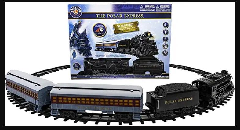 Photo 1 of Lionel The Polar Express Ready-to-Play Set, Battery-Powered Berkshire-Style Model Train Set with Remote , Black
