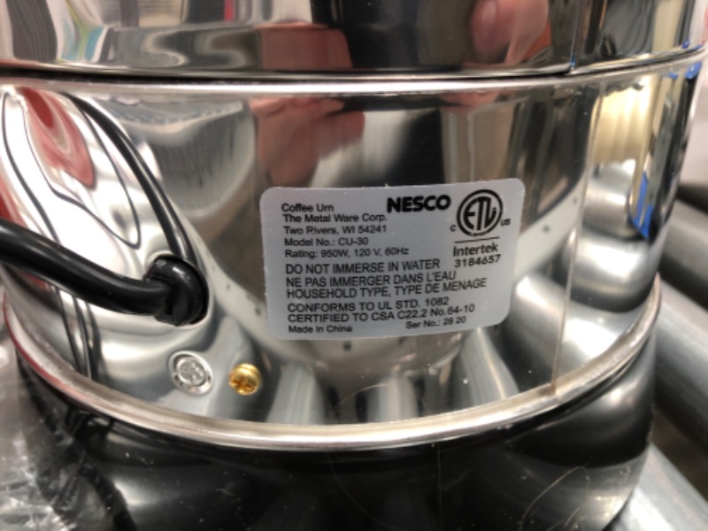 Photo 6 of *READ BELOW** Nesco CU-30 Coffee Urn, 30 Cups, Stainless Steel
