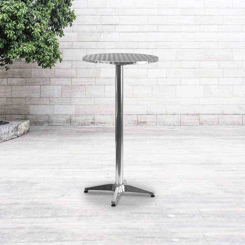 Photo 1 of 23.5 Round Aluminum Indoor-Outdoor Bar Height Table [TLH-059B-GG] - Flash Furniture TLH-059B-GG
