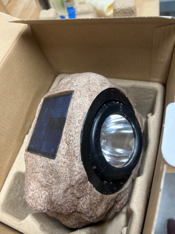 Photo 2 of 1-Light Solar Outdoor Integrated LED 3000K 30-Lumens Rock Spot Light