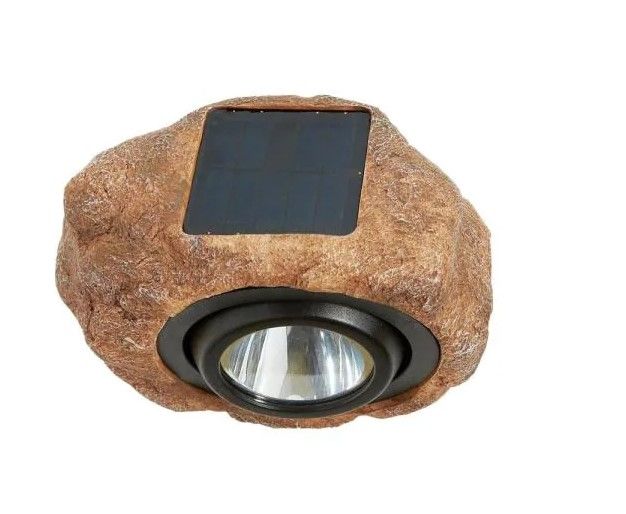 Photo 1 of 1-Light Solar Outdoor Integrated LED 3000K 30-Lumens Rock Spot Light