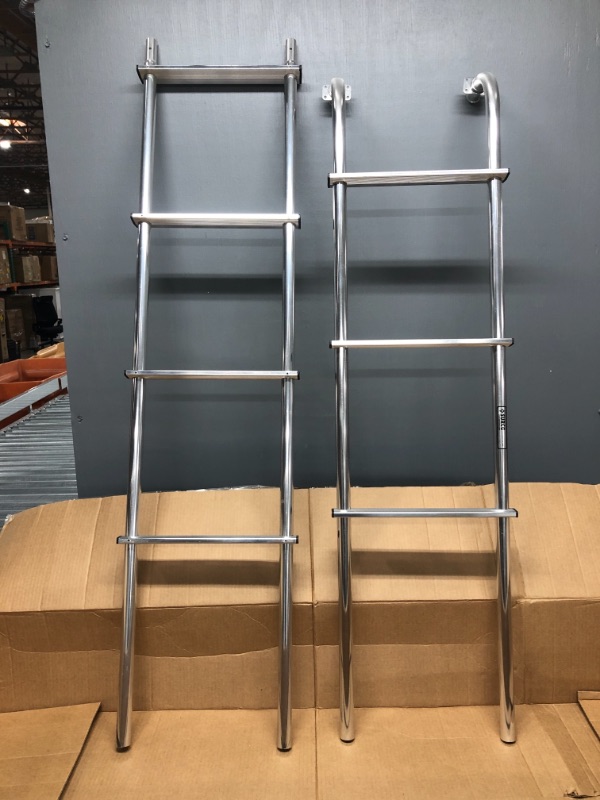 Photo 1 of *USED*
*MISSING hardware and manual*
Surco Stainless Steel Sprinter Ladder, 2pc