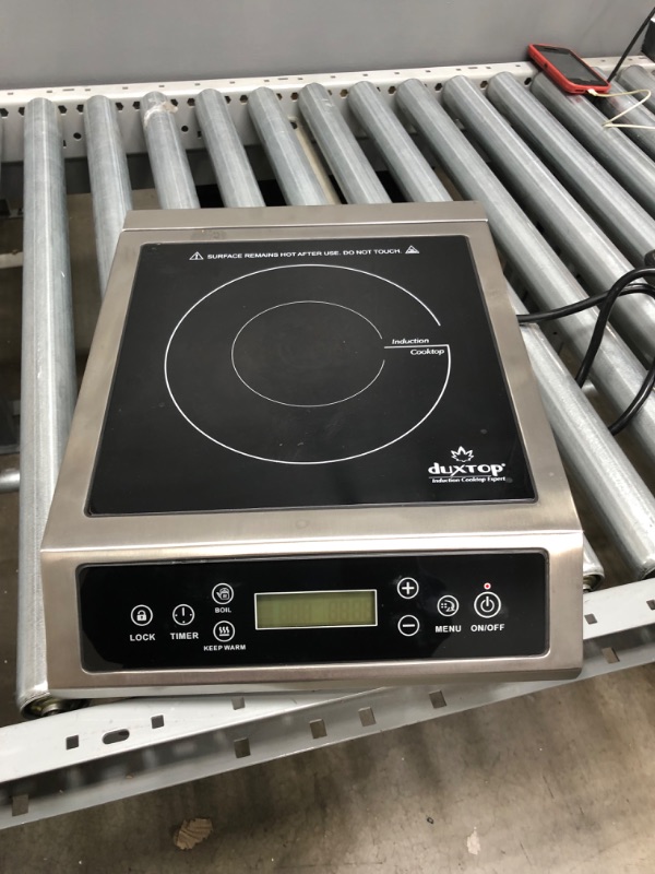 Photo 2 of *USED*
Duxtop Professional Portable Induction Cooktop, Commercial Range Countertop Burner, 1800 Watts Induction Burner with Sensor Touch and LCD Screen, P961LS/BT-C35-D
